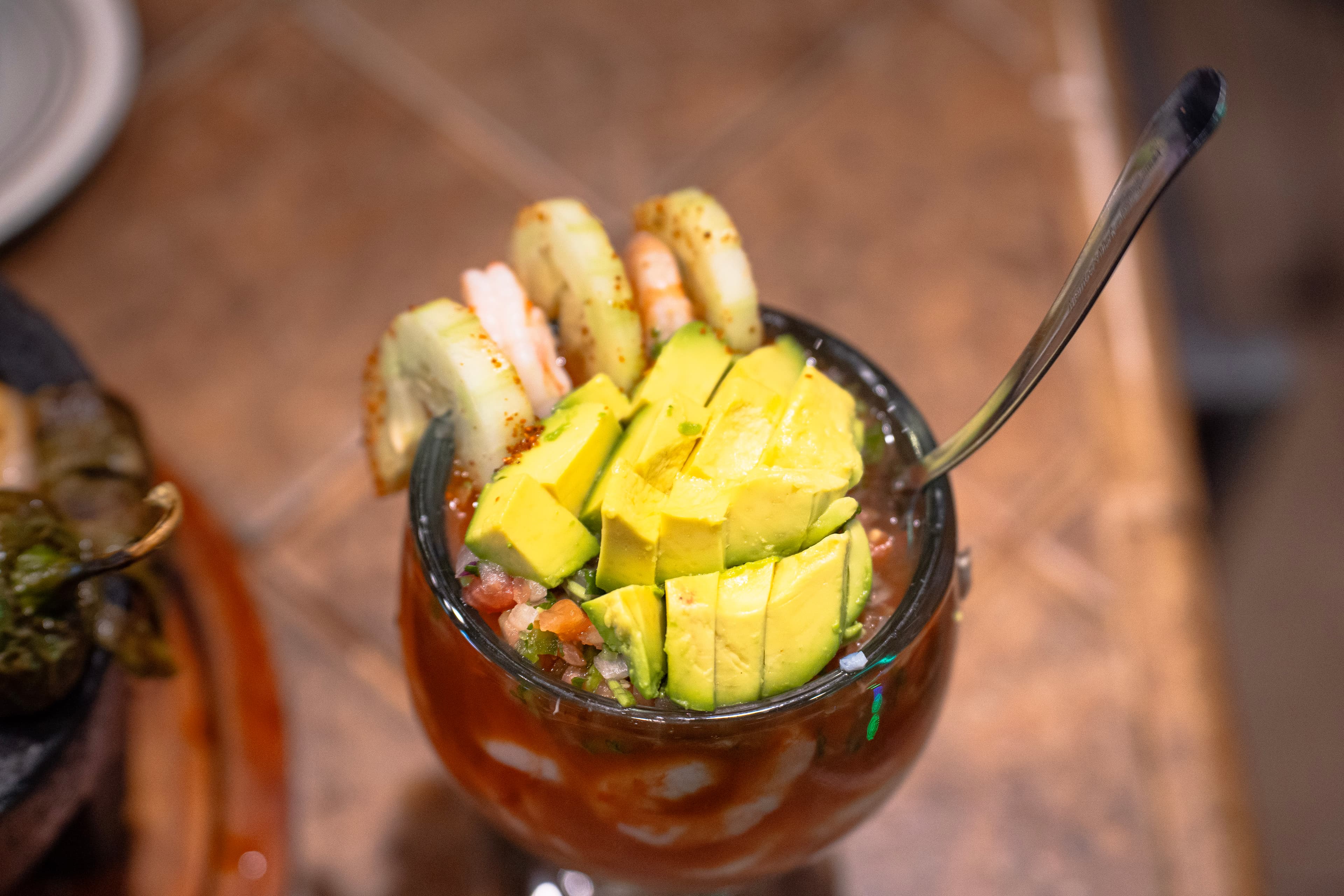 Mexican shrimp cocktail with avocado